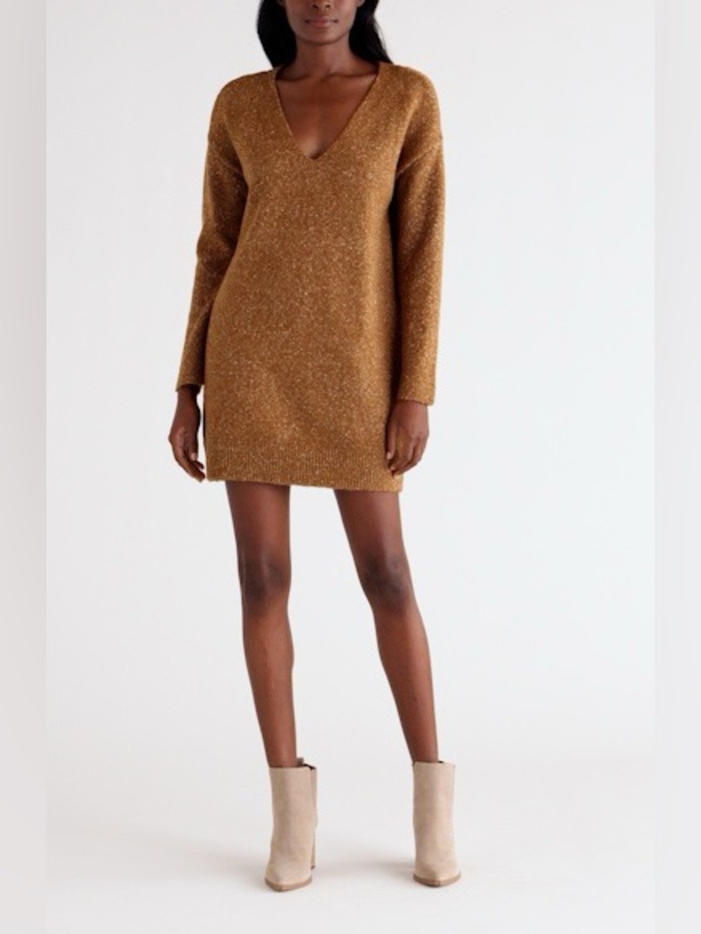 Treasure & Bond Camel Marled Sweater Dress | Size XS